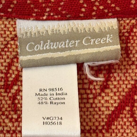 Coldwater Creek Red Button-Up Jacket – Women’s Size M – Geometric Paisley Patter - Picture 6 of 10